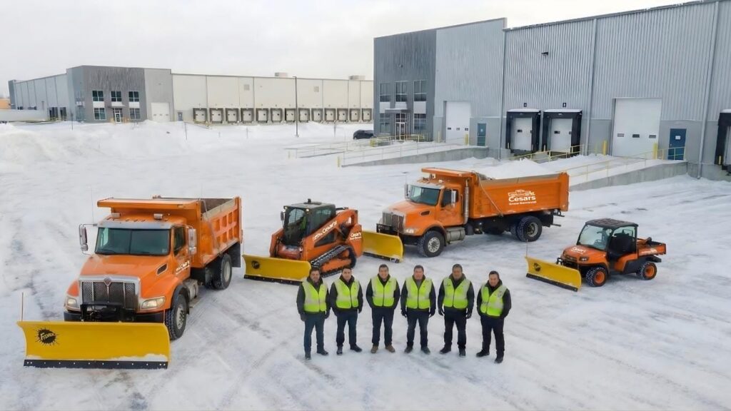 Mas Snow Removal’s local crew and fully maintained commercial snow fleet — including heavy-duty plows, salt spreaders, and loaders — ready to service large properties in Arlington, MA.